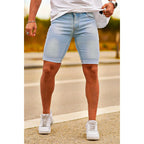 Gingtto Men'S Denim Shorts Skinny Stretch Short Jeans