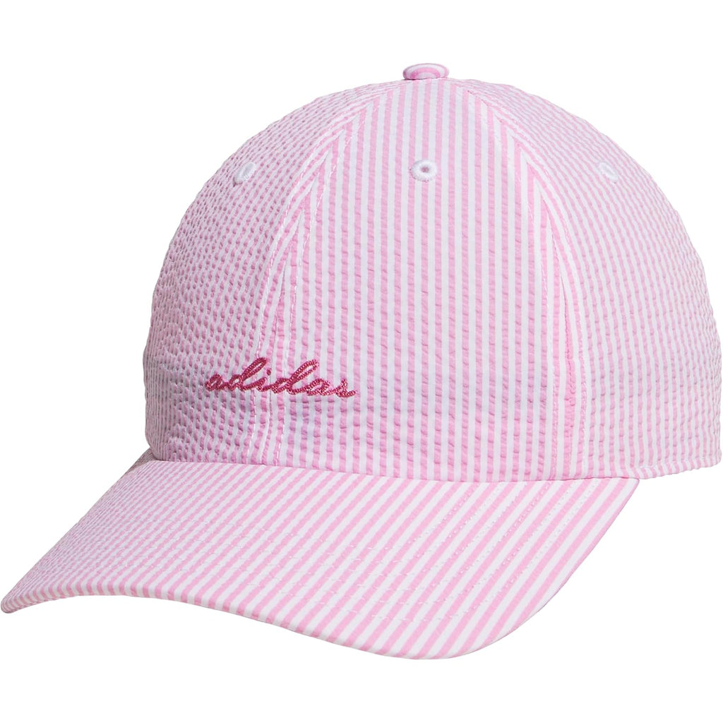 adidas Women's Saturday Hat – Relaxed Fit Strapback Baseball Cap Tropic Bloom/Pink Fusion/Seersucker