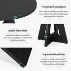 Tribesigns 47 Inch Round Dining Table Wood Kitchen Table For Dining Room, 47" Dinner Room Tables For 4-6, Farmhouse Accent Furniture With Wooden Tabletop And Cross Base, Black