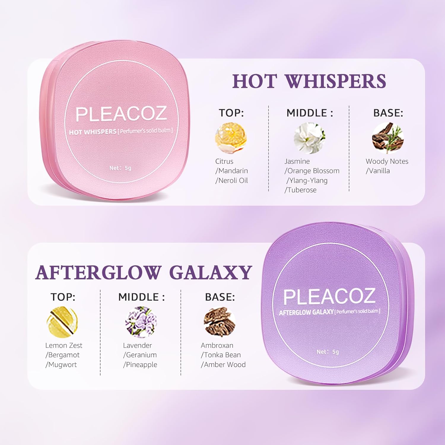 Solid Perfume Balm for Women, Light Enchanting Floral Scent, Natural Ingredients, Gentle Non-Irritating, Portable Travel Size for Daily Wear