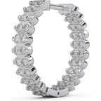 1.06 Ctw Round Cut Natural Diamond Designer Hoop Earrings for Women | 925 Sterling Silver | I-J Color I2-I3 Clarity | Hypoallergenic Fine Jewelry | Elegant Gift Box Included