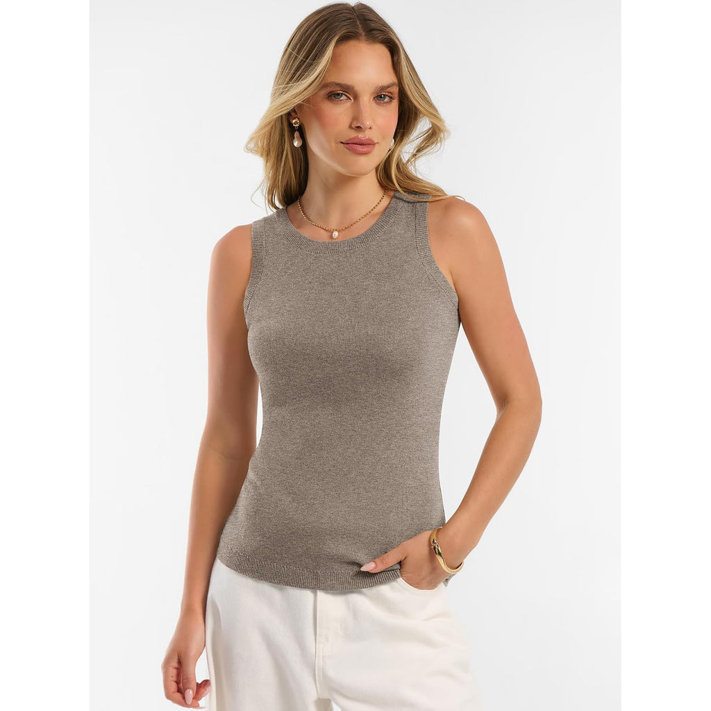 ANRABESS Womens Wool Blend Tank Tops Sweaters Sleeveless Soft Fitted Business Casual Sweater Shirts 2026 Summer Clothes