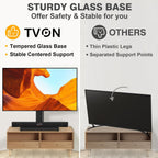 Swivel Table Top Tv Stand For 20-43 Inch Tvs Holds Up To 88 Lbs | Universal Tv Stand Base With 4-Level Height Adjustment And Tempered Glass Base, Max Vesa 200X200Mm, Black