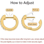 Gacimy Gold Huggie Earrings for Women 14K Real Gold Plated, Small Cubic Zirconia Cartilage Hoop Earrings Cuffs for Women