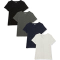 Women's Regular-Fit Short-Sleeve T-Shirt (Crewneck and V-Neck Options), Multipacks