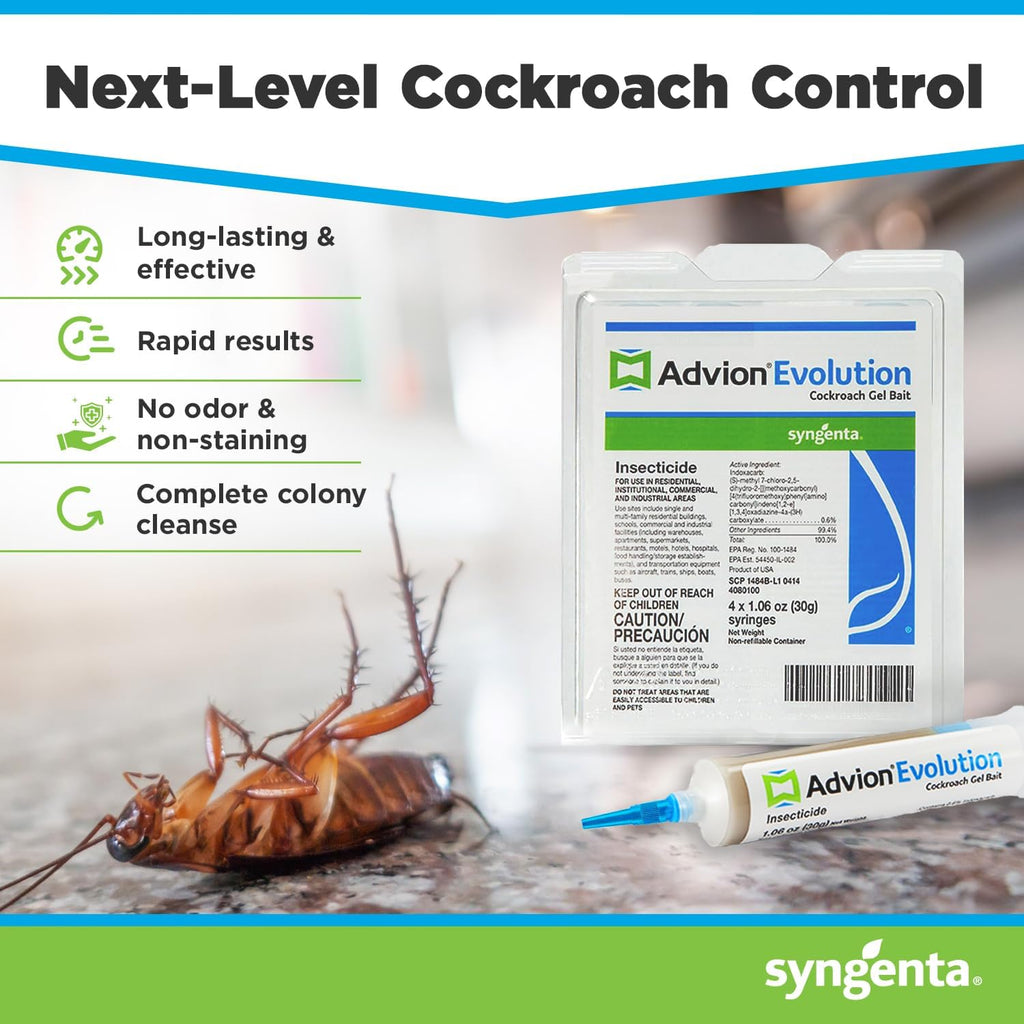 61596 Evolution Cockroach Gel - 4 Tubes Of Bait, Prevent Roach Infestations