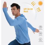 Telaleo 3 Pack Men'S Upf 50+ Sun Protection Lightweight Hoodie Performance Long Sleeve Spf Uv Shirt For Fishing Running