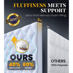 3 Inch Ultra-Fluffy Memory Foam Mattress Topper Queen for Back Pain, Soft Comfy Pillow Top Queen Mattress Topper with 4X Support, Mattress Pad with Breathable Air Mesh Sides, 6-21'' Deep Pocket