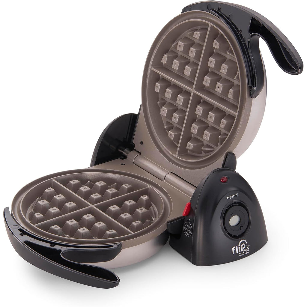 Presto 03510 Ceramic Flipside Belgian Waffle Maker, Nonstick, Cool Touch Handles, Black