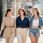 VONMELLI 3 Pack Women's Belts for Jeans Pants Fashion Gold Buckle Ladies Dress Belt