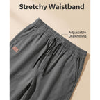 Poplee Mens Casual Shorts Cotton Drawstring Summer Beach Shorts Stretch Twill Chino Golf Shorts With Pockets