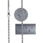 Nuragold 10K White Gold Solid Rope Diamond Cut Chain Necklace 16"-30" (1.5mm-6mm) Made in Italy (Mens Womens Unisex Jewelry