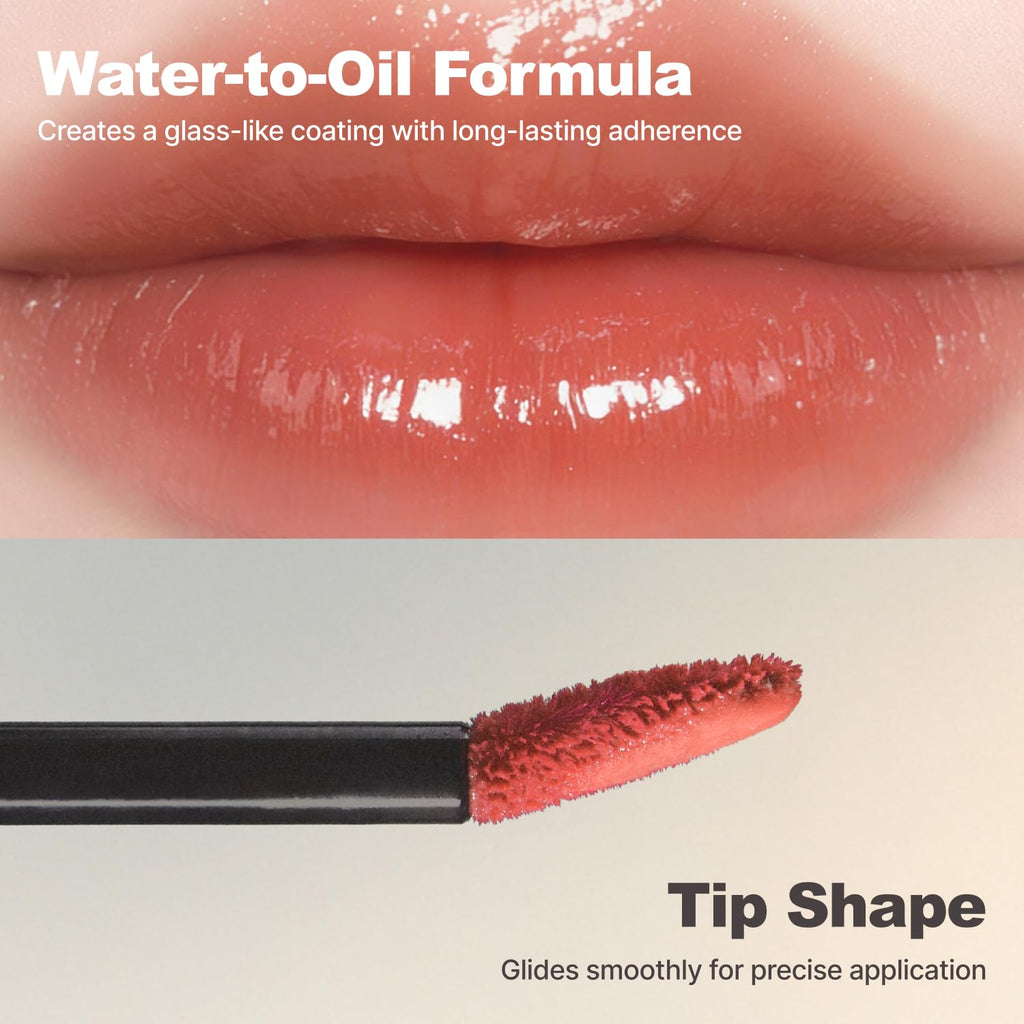 DINTO Blur-Glowy Lip Tint - Glossy Finish, Hydrating, Long Lasting, Lightweight Texture, Non-Sticky, Vegan & Cruelty-Free, K beauty (219 Ave Maria, 0.11 fl.oz)
