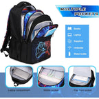 Boys Backpack For School, 3Pcs Cool Luminous Gamer Backpack For Boys With Lunch Box Pencil Case, Kids Backpacks Bookbag For Teen Boy Elementary Middle High School With Usb Charging Port