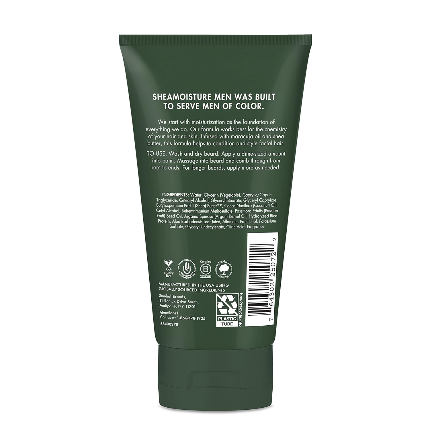 SheaMoisture Beard Conditioner, Full Beard Detangler for Full Beards, Maracuja Oil and Shea Butter, Paraben Free, 4 oz