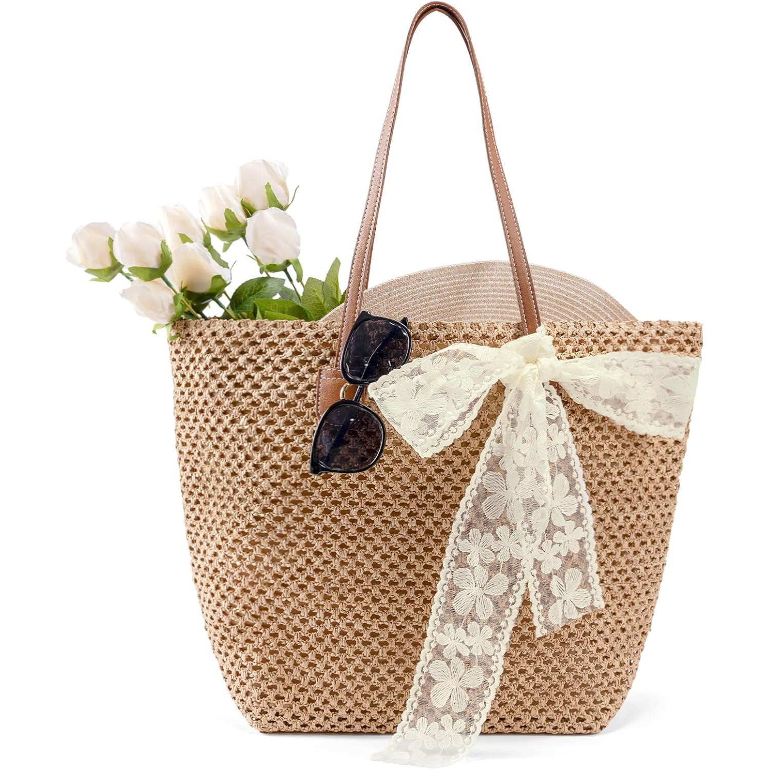 Straw Beach Tote Bag For Women: 2026 Large Woven Handbag With Zipper, Perfect For Vacation, Travel And Summer Pool