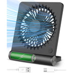 Desk Fan, Rechargeable Battery Operated, 3 Speeds Ultra Quiet Strong Wind | Usb-C Powered,180° Tilt Folding.25Db Quiet.2000Mah Battery:12/8.5/4.5Hrs.Portable,Personal Fan For Desk,Office,Home,Bedroom.