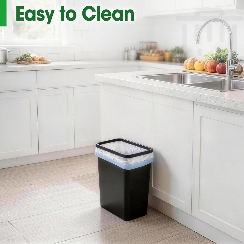 5 Pack Small Trash Can, Plastic Wastebaskets, 3.5 Gallon Small Garbage Can For Bathroom, Bedroom, Kitchen, Offices, Black