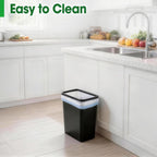 5 Pack Small Trash Can, Plastic Wastebaskets, 3.5 Gallon Small Garbage Can For Bathroom, Bedroom, Kitchen, Offices, Black
