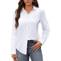 Women's Stain Shield Dress Shirts Wrinkle Free Long Sleeve Shirts Solid Work Business Button Down Shirts