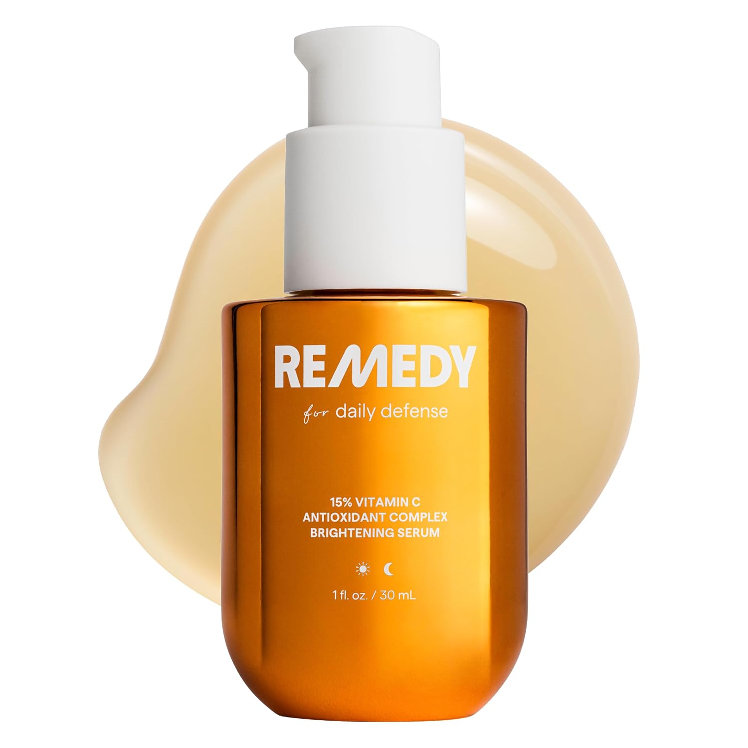 Remedy For Daily Defense | 15% Vitamin C Complex Brightening Serum | Stabilized Vitamin C With Next-Gen Antioxidants, Ferulic Acid, Ectoin | Fragrance Free | By Dermatologist Dr. Shah | 1 Fl Oz