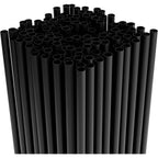 7.75" Plastic Straws (500 Count), Disposable Straws - Made For Standard 16Oz Glass (Black)