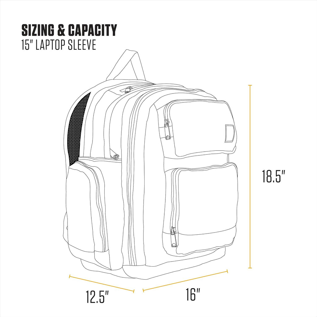 Carhartt 35L Triple-Compartment Backpack, Durable Pack With Laptop Sleeve And Duravax Abrasion Resistant Base, Black