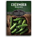 Muncher Cucumber Seeds For Planting - Low-Acid Slicing Cucumbers (1 Pack) | Burpless Heirloom Variety With Smooth Skin - Summer Crop For Gardens And Containers - Survival Garden Seeds