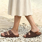 Odoly Unisex Comfortable Cork Footbed Slide Sandals With Arch Support | Adjustable Buckle, Lightweight Summer Sandals For Travel And Everyday Wear