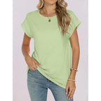 Anrabess Womens Tops Summer Cap Sleeve Basic Tee Shirts 2026 Trendy Loose Fit Casual Dressy Business Work Tshirts Clothes