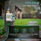 Brass Sprinkler Timer, Programmable Water Hose Timer For Garden Hose Faucet With Waterproof Hd Screen, Rain Delay/Manual/Automatic Irrigation Watering System For Garden, Lawn, Yard
