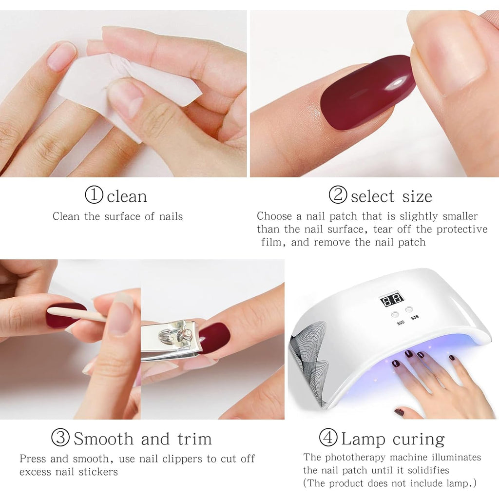 JMEOWIO Gel Nail Stickers Gradient Semi Cured Gel Nail Strips Wraps UV/LED Nails Art Design Decoration Accessories