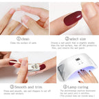 JMEOWIO Gel Nail Stickers Gradient Semi Cured Gel Nail Strips Wraps UV/LED Nails Art Design Decoration Accessories