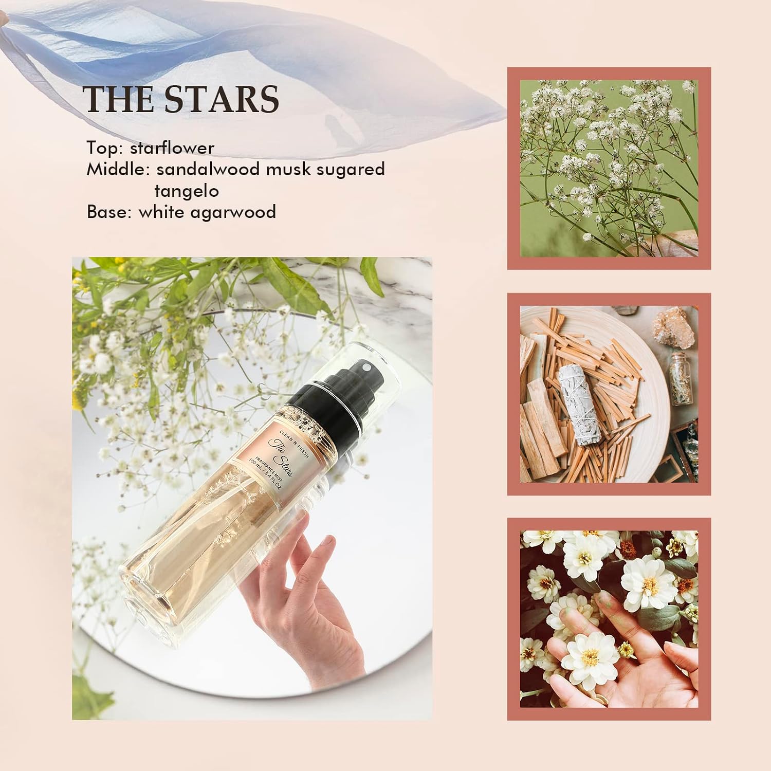 Clean-N-Fresh Body Spray For Women, Body Mist, Fragrance Mist Gift Sets, Pack Of 3, Each 3.4 Fl Oz, Total 10.2 Fl Oz, Cherry Blossom