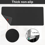 Diesisa Nail Art Table Mat,Foldable Nail Arm Rest Pad for Nails,Soft Microfiber PU Leather Nail Mat for Table,Waterproof Manicure Pad,Nail Table Pad for Nail Technician Salon Home-Black