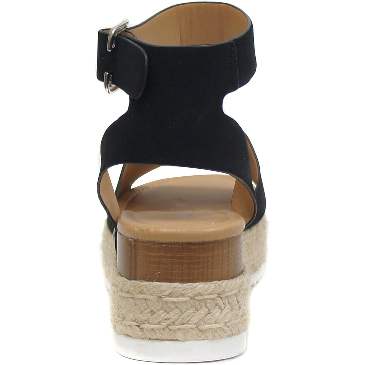 Soda Topic Open Toe Buckle Ankle Strap Espadrilles Flatform Wedge Casual Sandal