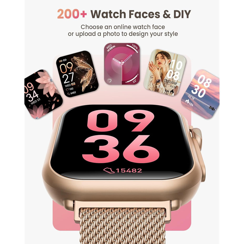 Smart Watch for Women Men Fitness: Smart Watch for iPhone&Android Bluetooth Call with SpO2 Sleep Heart Rate Monitor,IP68,Fitness Tracker with 120+Sport,Reloj Inteligente 30 Day+Battery Life, 2 Bands