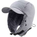 Home Prefer Waterproof Mens Faux Fur Trooper Trapper Hat Hunting Warm Winter Hat with Ear Flaps Visor Face Mask