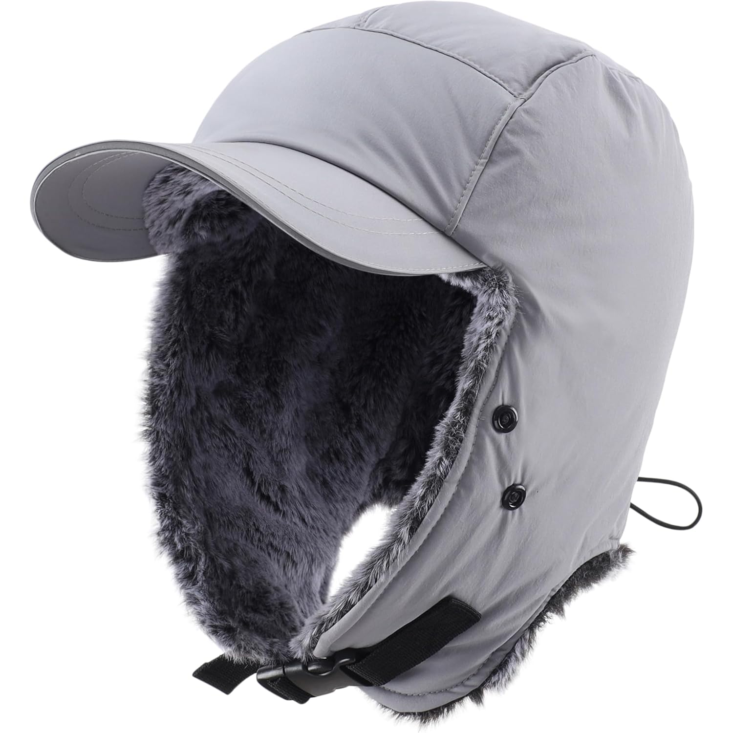 Home Prefer Waterproof Mens Faux Fur Trooper Trapper Hat Hunting Warm Winter Hat with Ear Flaps Visor Face Mask