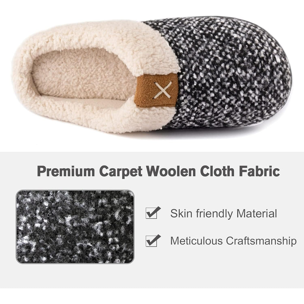 Ultraideas Women'S Indoor Bedroom Slipper With Memory Foam, Gift For Women, Wool-Like House Shoe With Anti-Skid Rubber Sole For Ladies