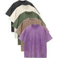 Arssm Mens Oversized T Shirts Cotton Acid Wash Baggy Tees Loose Fit Vintage Heavyweight T-Shirts