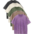 Arssm Mens Oversized T Shirts Cotton Acid Wash Baggy Tees Loose Fit Vintage Heavyweight T-Shirts