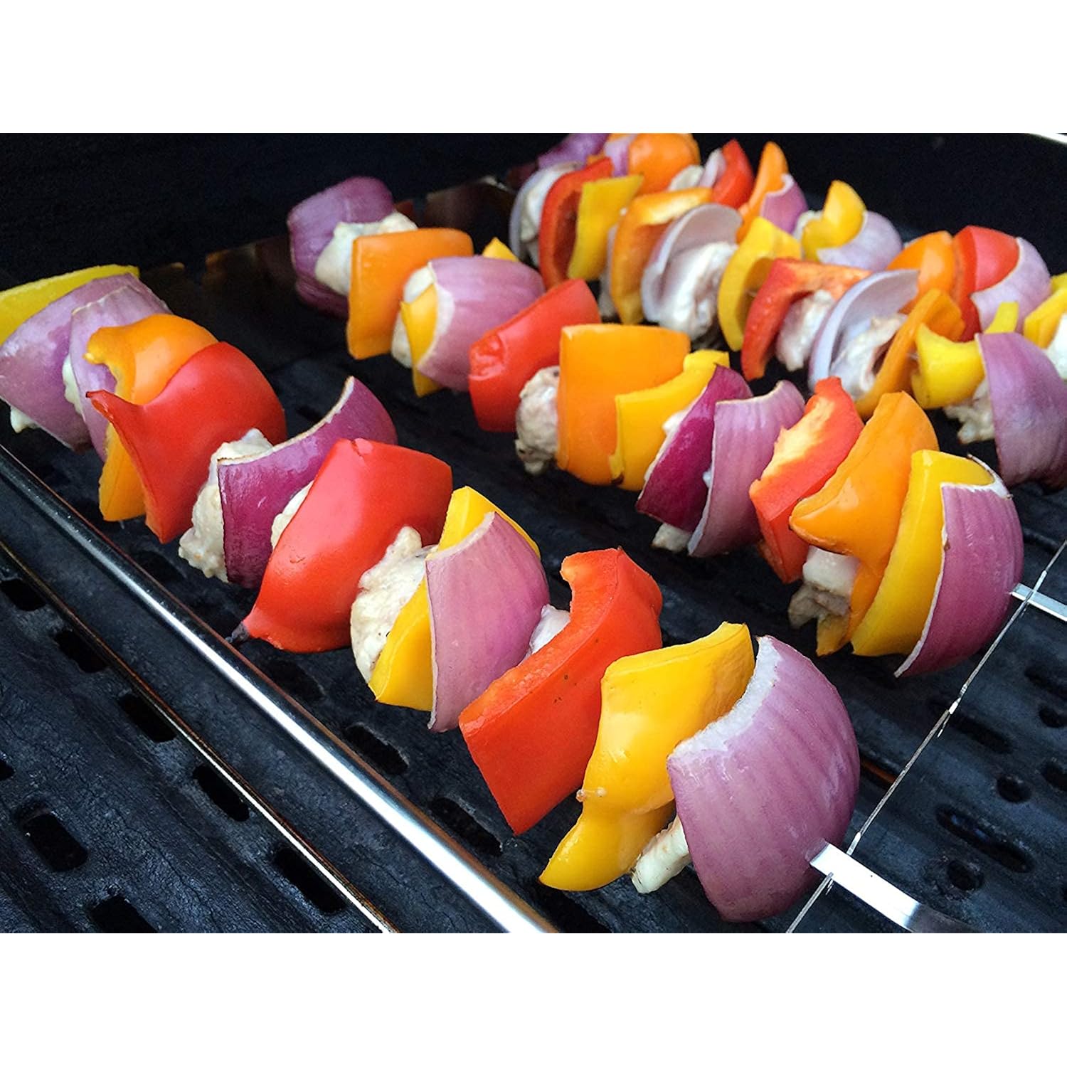 Metal Skewer For Grilling,Kabob Skewer,Flat Bbq Barbecue Skewer,Grilling Skewers Set,Reusable Bbq (14" Skewer(16 Pack))