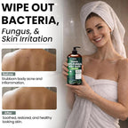 Antifungal Body Wash With Tea Tree Oil | Antifungal Soap For Back Acne,Treats Ringworm, Eczema & Jock Itch | Antifungal Body Soap For Men And Women | Includes Silicon Scrubber (16.9 Oz)