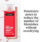Neutrogena Salicylic Acid & Pha Stubborn Acne Body Wash, Exfoliating Cleanser Acne Treatment For Chest & Shoulder, Gently Clears, Exfoliates & Helps Prevent Breakouts, Fragrance Free, 8.5 Fl Oz