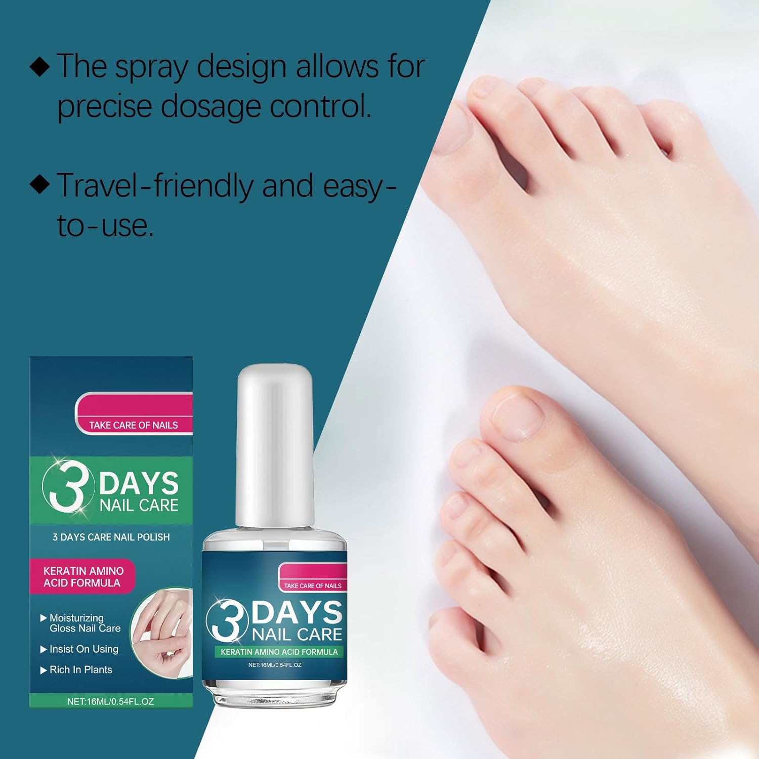 2pcs 3 Days Nail Care Oil, 2026 New Nail Care Oil with Keratin, Moisturizing Strengthening Nail Care Polish Oil for Dry, Weak, Fragile and Damaged Nails