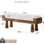 Tribesigns Upholstered Entryway Bench, Shoe Bench Padded Seat With Solid Wood Legs, Bedroom Benches End Of Bed Footstool For Living Room, Mudroom, Hallway, Rubberwood Legs