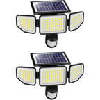 Onforu 4500Lm Solar Lights Outdoor, 3 Heads Security Lights With Remote Control, Ip65 Waterproof Motion Sensor Lights, 3 Modes Flood Lights For Wall, Porch, Yard, Outside, 2 Pack