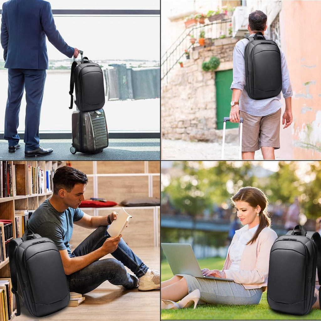 Hk Business Backpack For Men,Slim & Expandable Backpack For 17 Inch Laptop | Waterproof Travel Backpacks With Usb Charger,Anti-Theft Lightweight Large Work Computer Bag,College Backpack For Men Women
