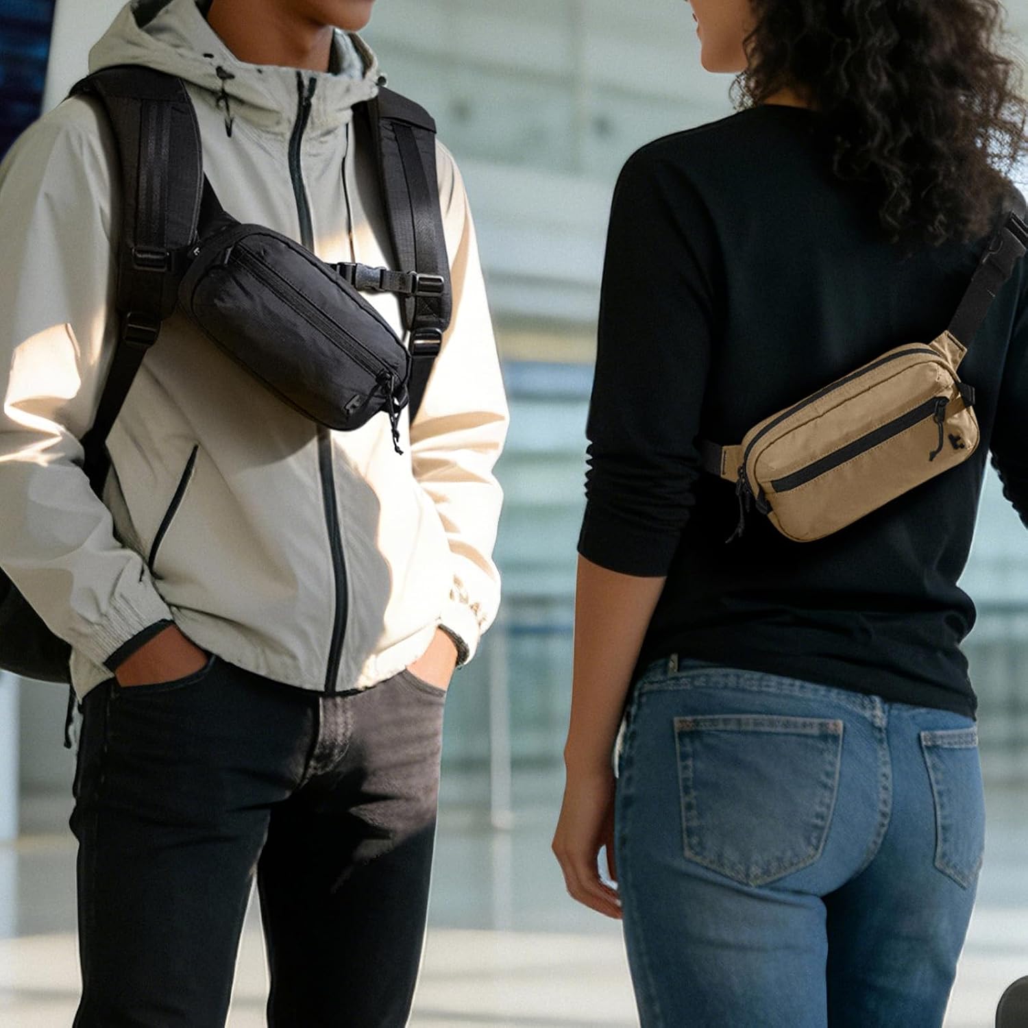 Tomtoc 1.5L Sling Bag With Rfid Blocking Crossbody Chest Pack For Men Women | Edc Minimalist Shoulder Bag, Water-Resistant Lightweight Carrying Waist Fanny Pack For Travel, Daily Commute, Hiking, Walking